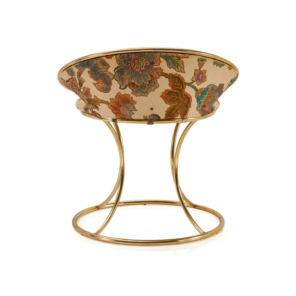Gold & Tan Floral Vanity Chair
