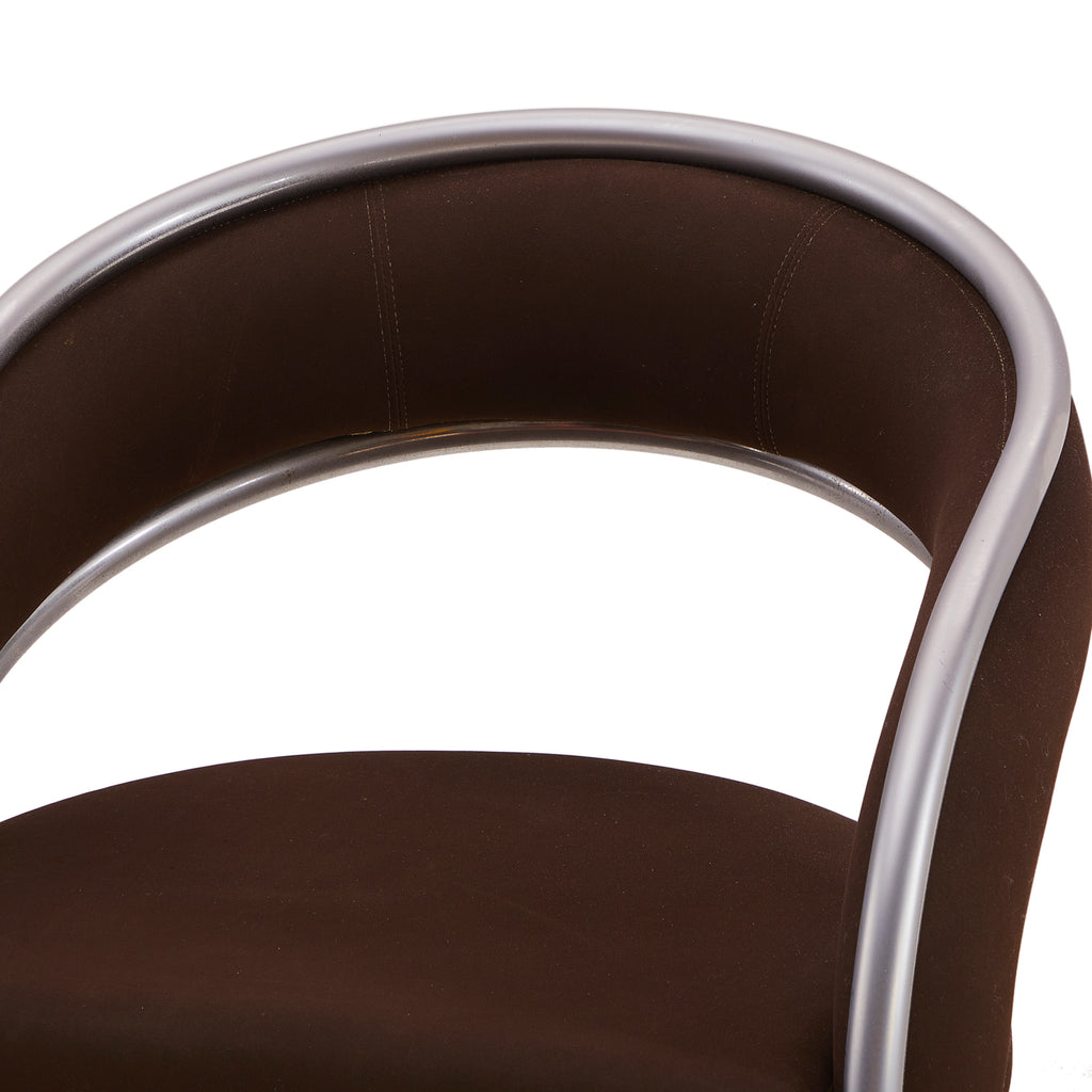 Brown & Chrome Dining Arm Chair