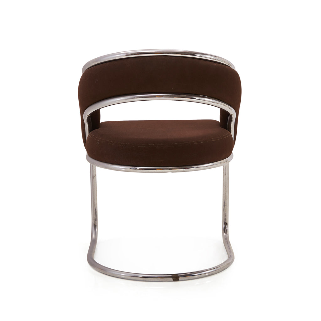 Brown & Chrome Dining Arm Chair