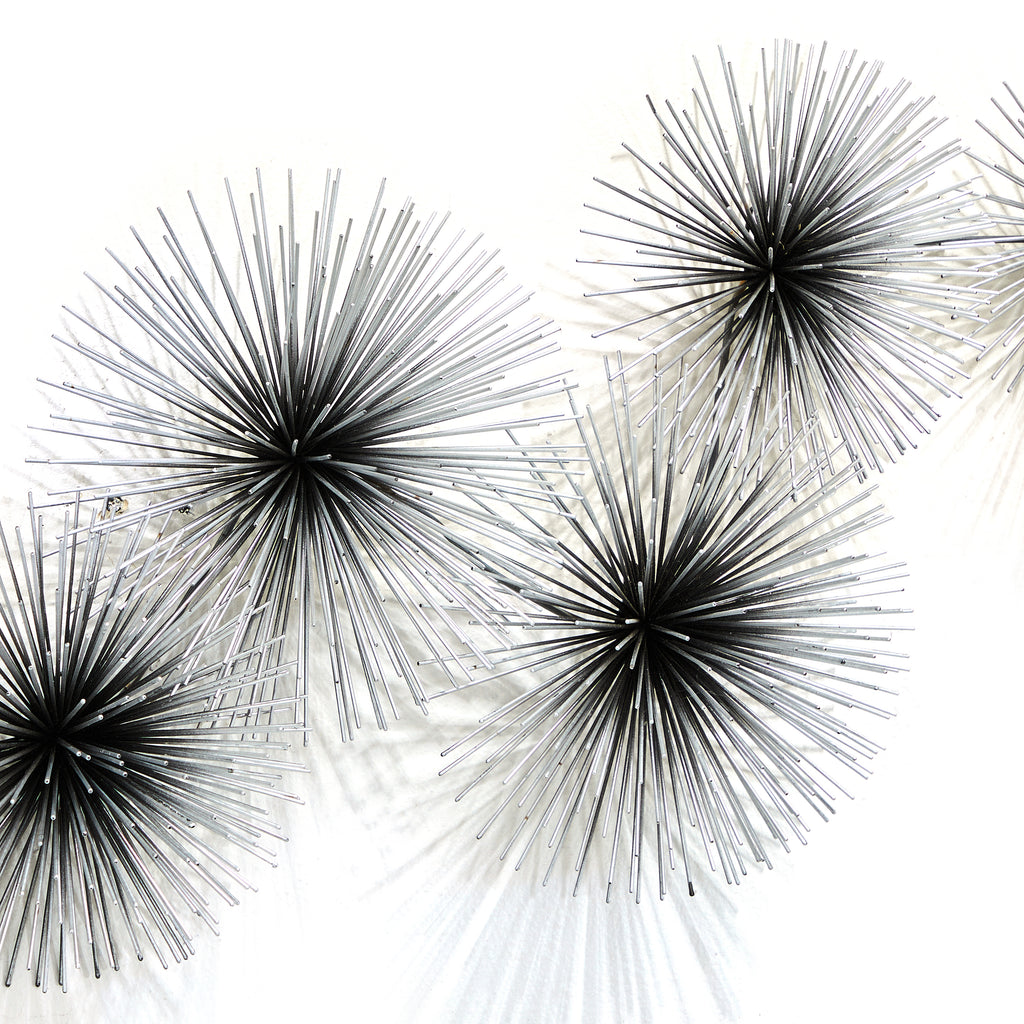 Silver Spiky Ball Wall Sculpture