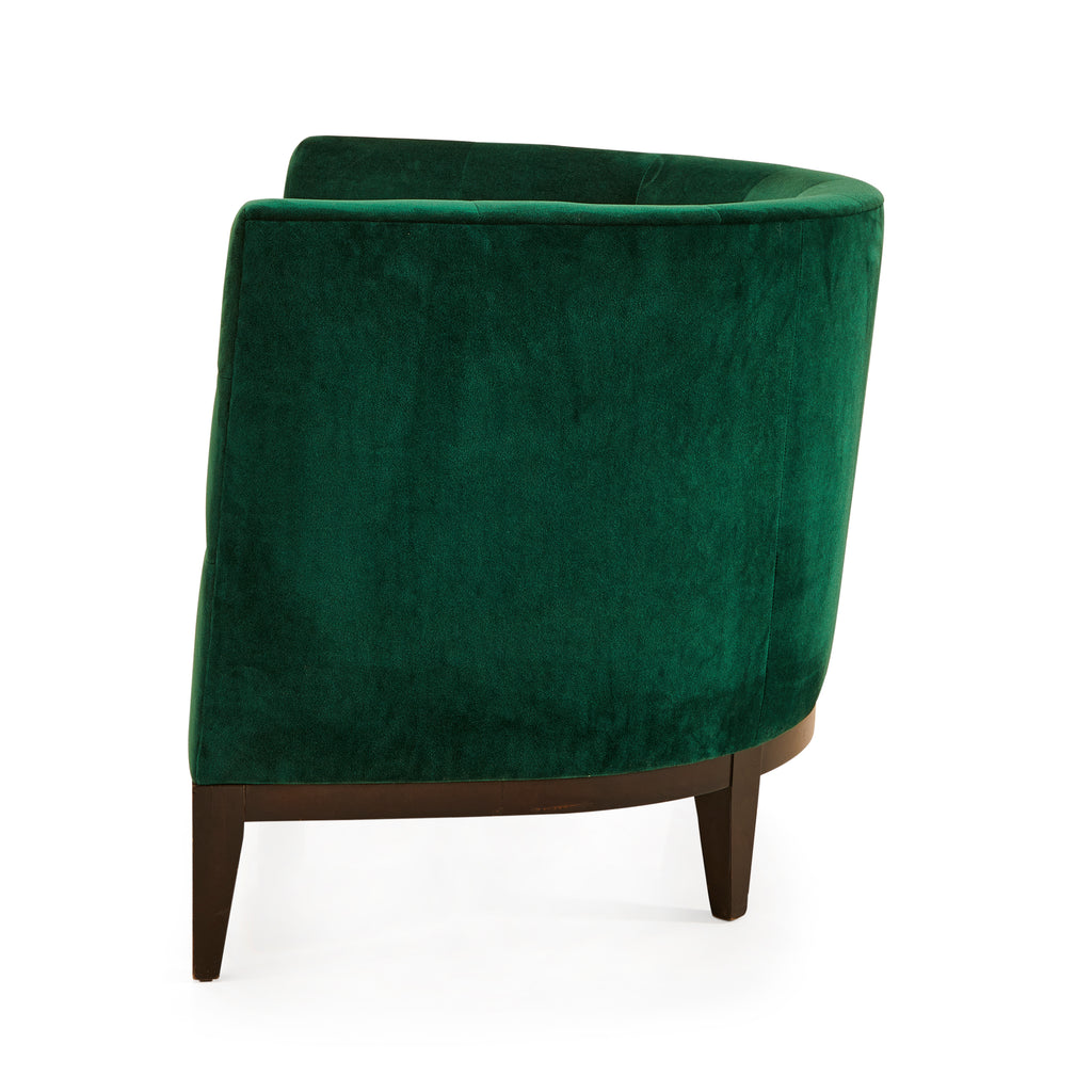 Green Curved Velvet Armchair