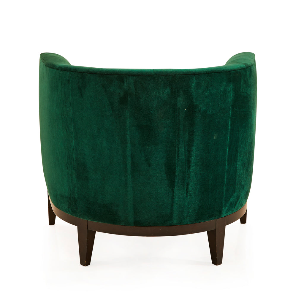 Green Curved Velvet Armchair