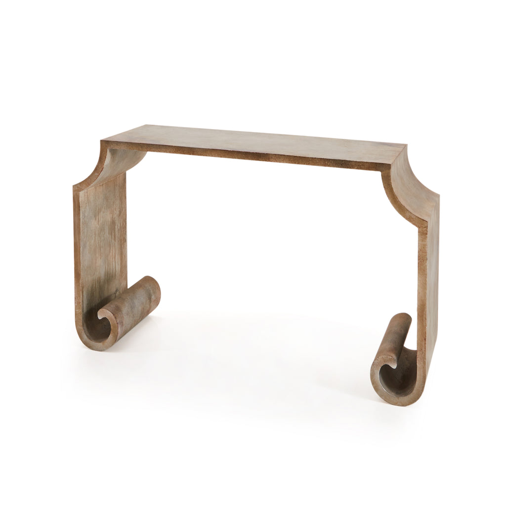 Grey Faux Stone Console Table
