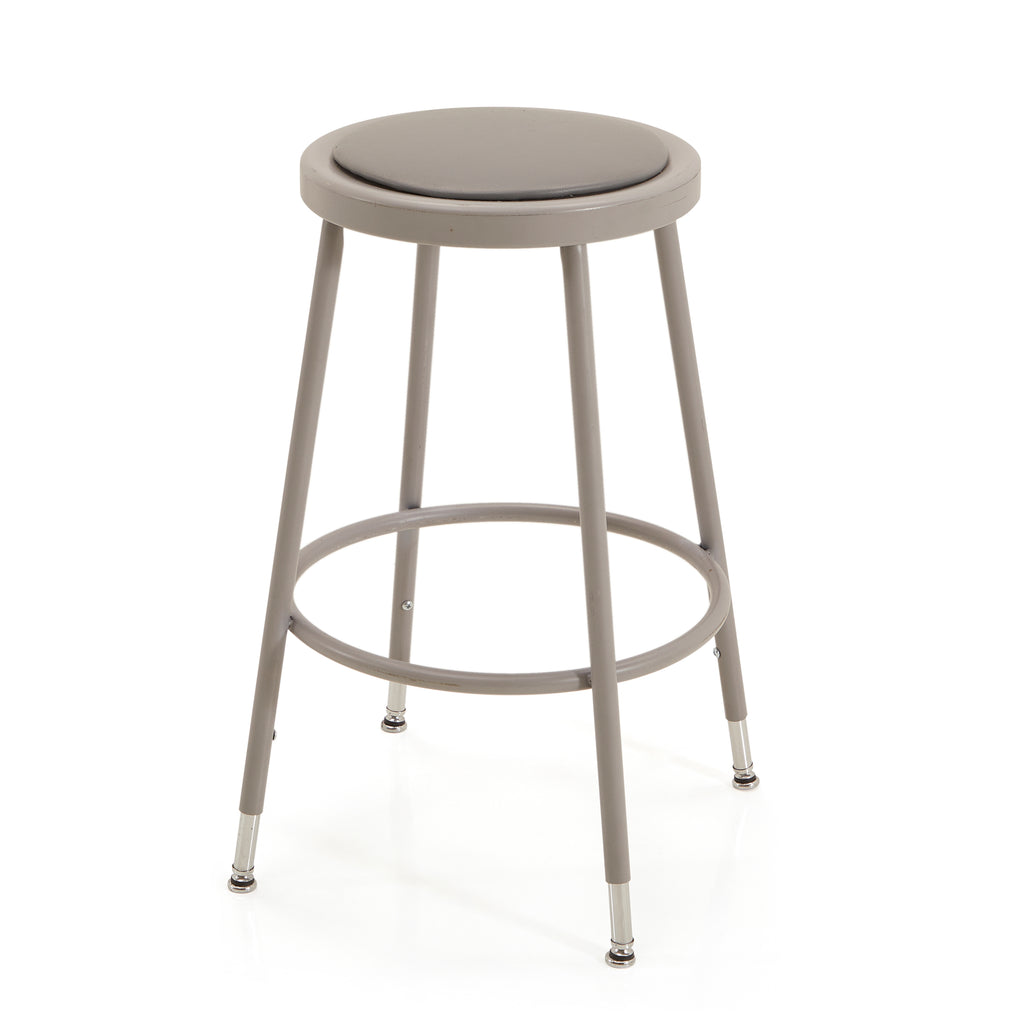 Grey Metal School Stool