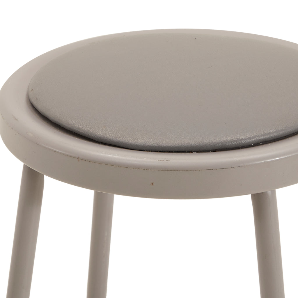 Grey Metal School Stool