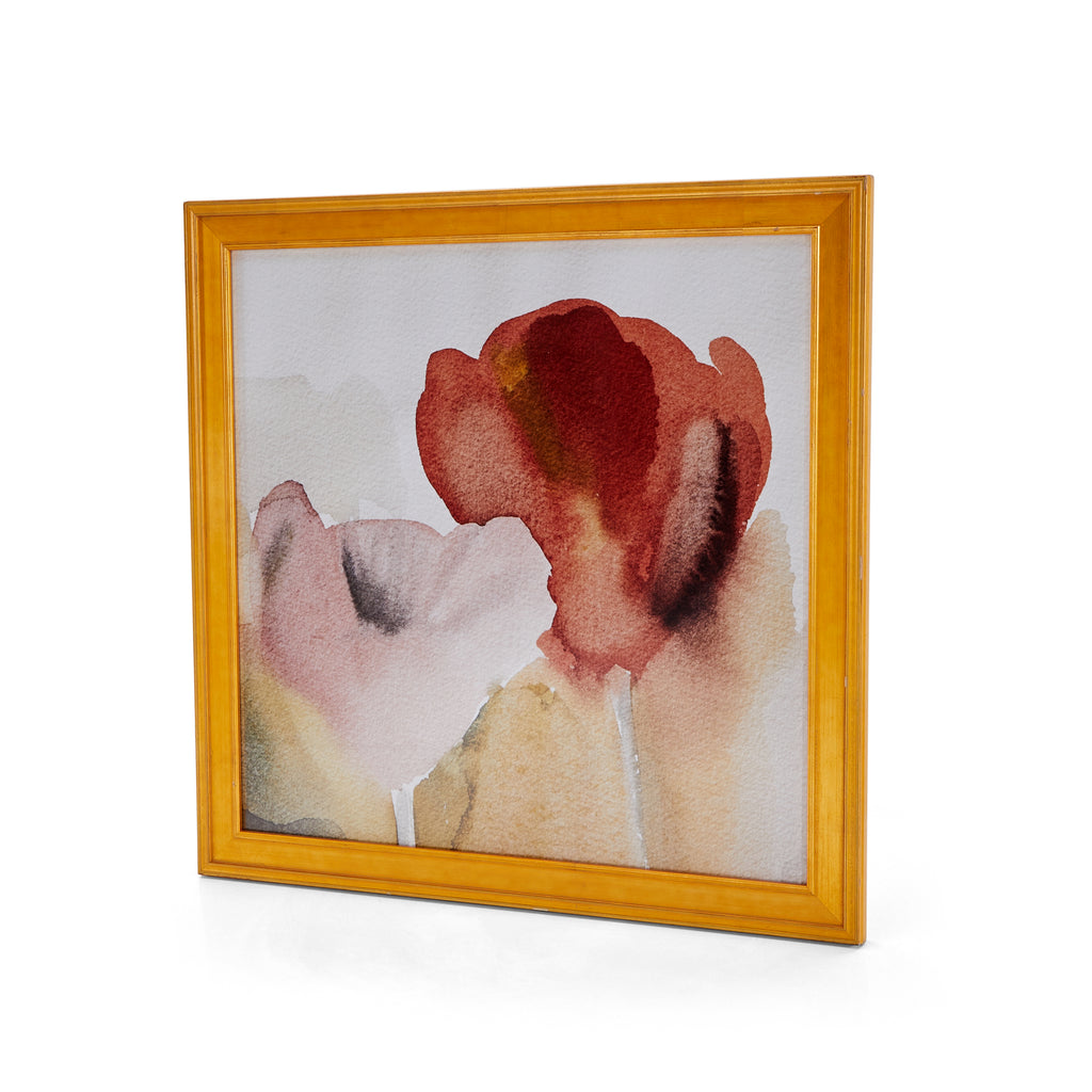 0035 (A+D) White & Red Flower Watercolor Painting