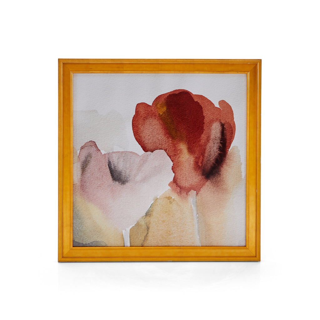0035 (A+D) White & Red Flower Watercolor Painting