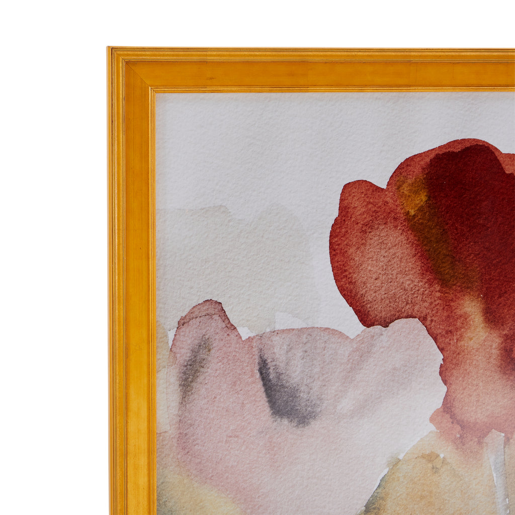 0035 (A+D) White & Red Flower Watercolor Painting