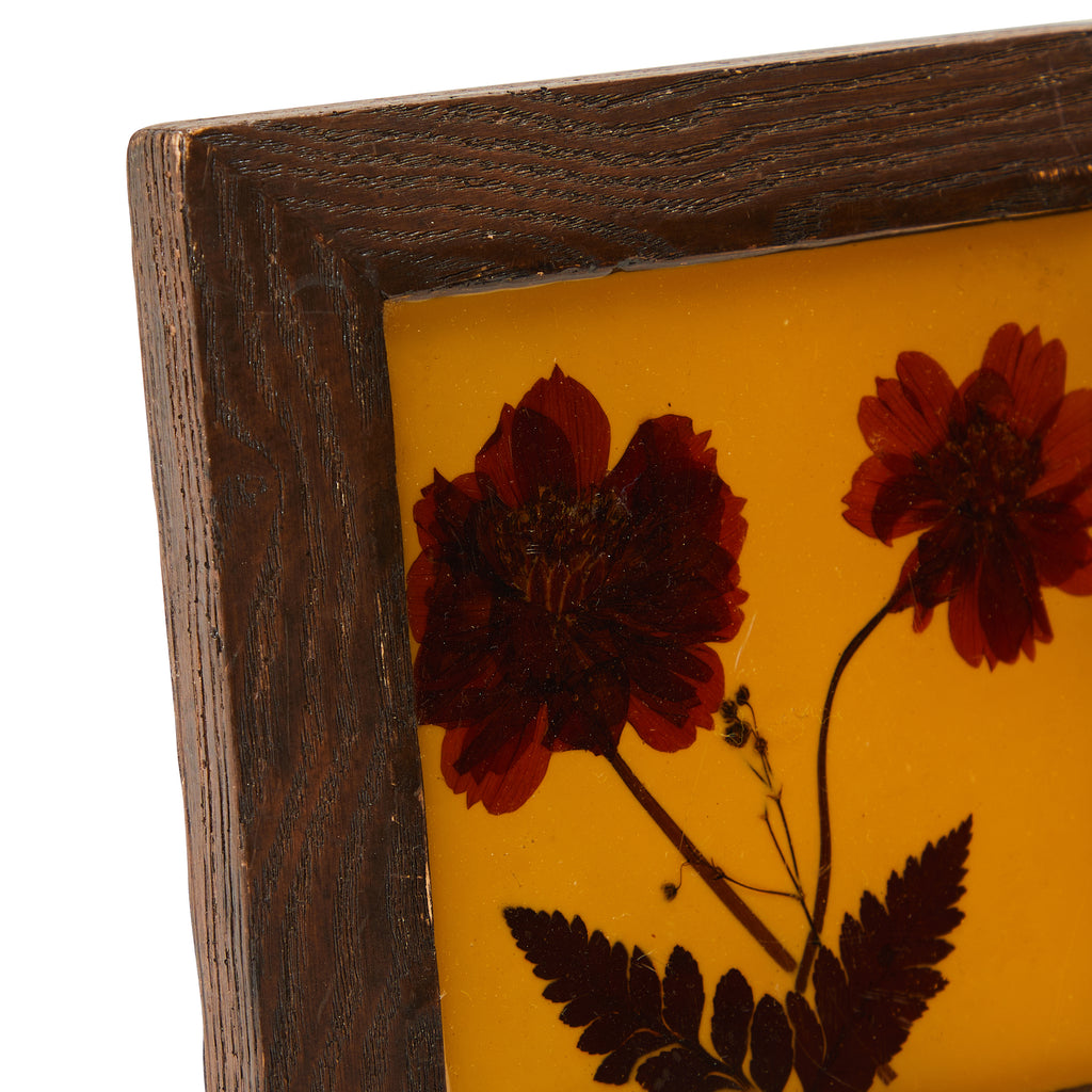 Amber Pressed Flower Wood Frame Art (A+D)