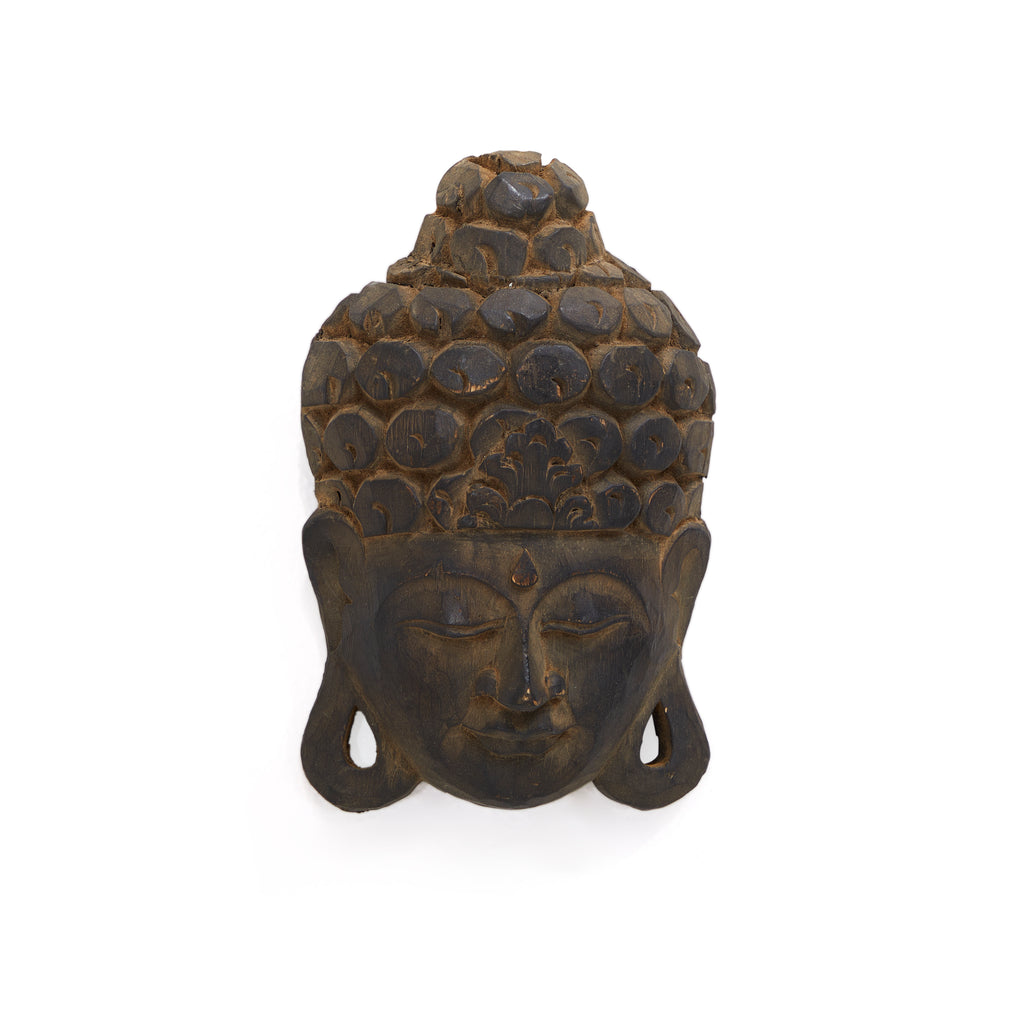 Wood Buddha Mask with Forehead Teardrop (A+D)