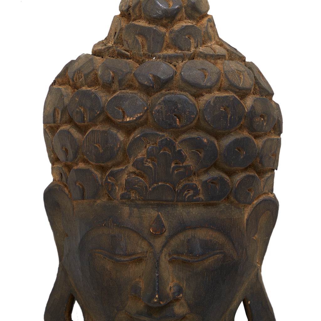 Wood Buddha Mask with Forehead Teardrop (A+D)