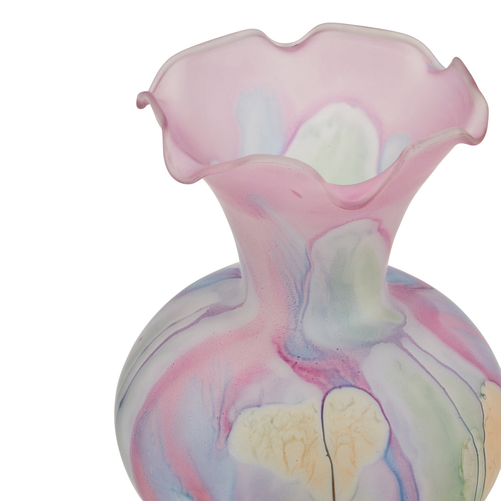 Pink Dripping Small Glass Vase (A+D)