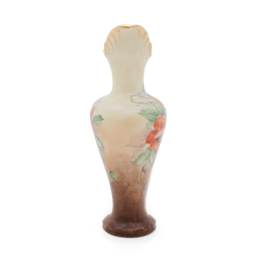 Gold & White Ceramic Ornate Rose Pouring Vase