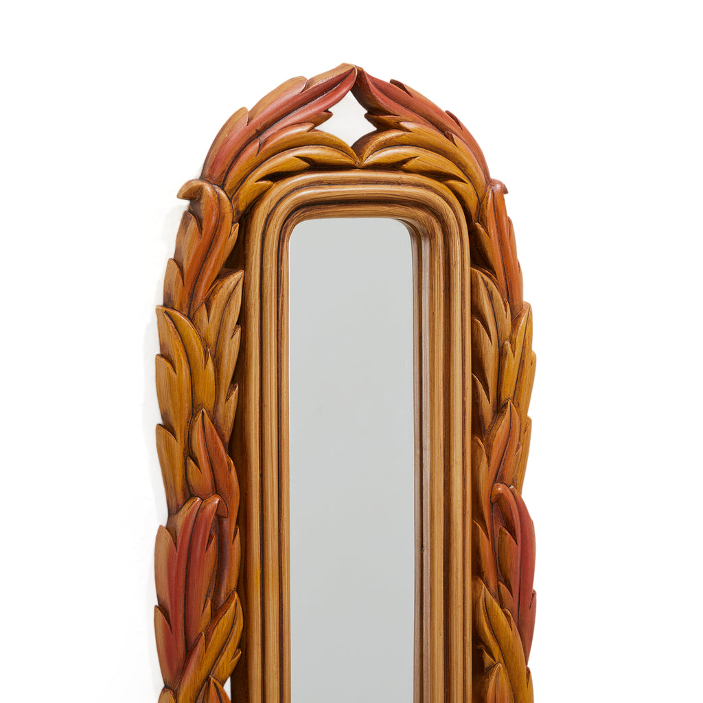 Wood Floral Mirrored Candle Sconce