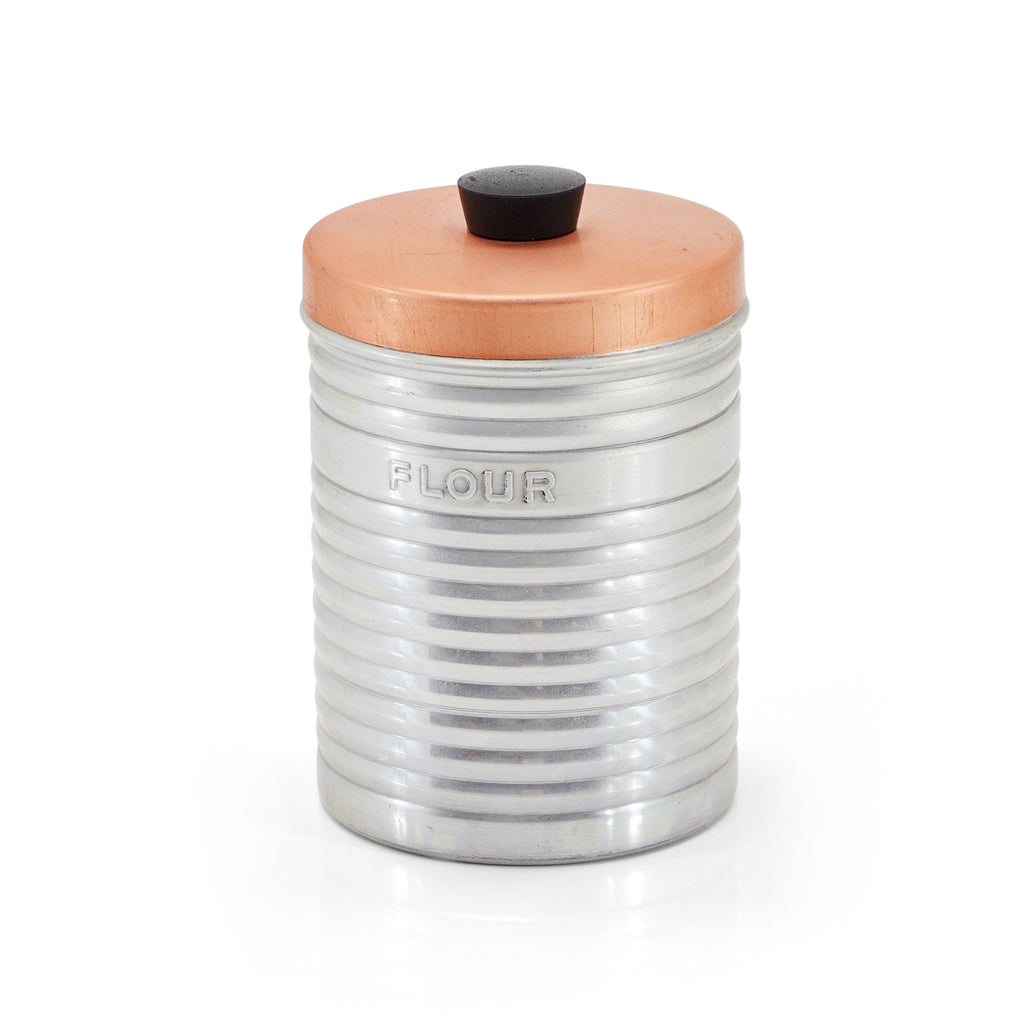 Metal Flour Tin with Copper Top (A+D)