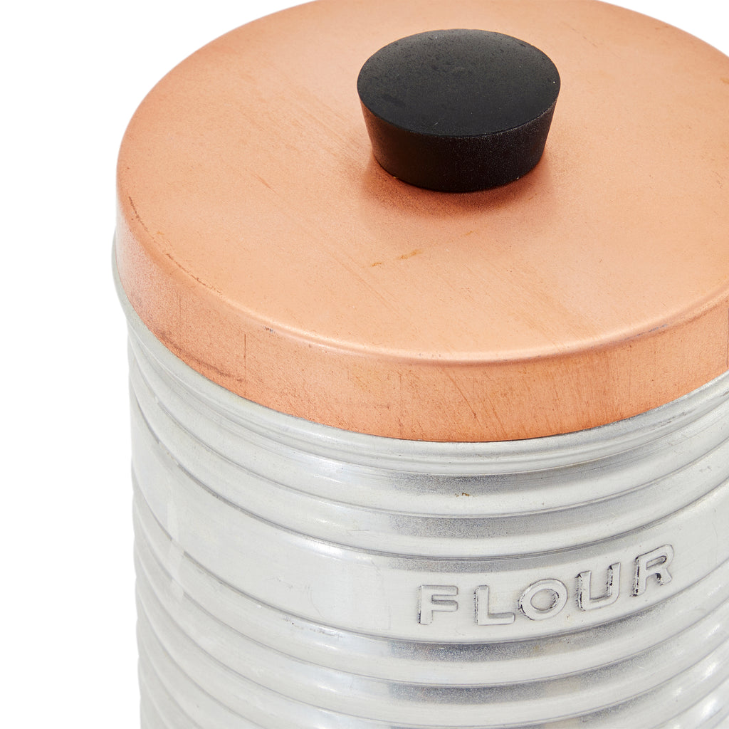 Metal Flour Tin with Copper Top (A+D)