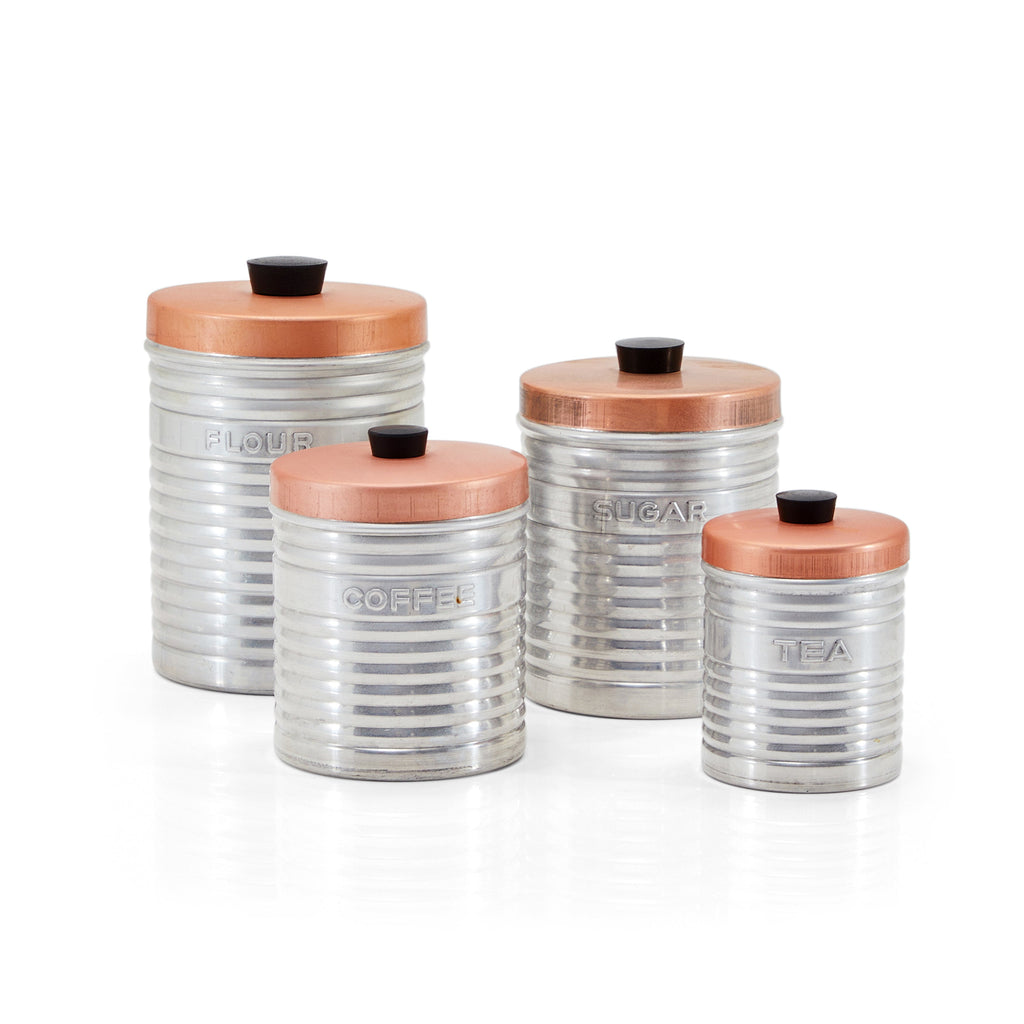 Metal Sugar Tin with Copper Top (A+D)