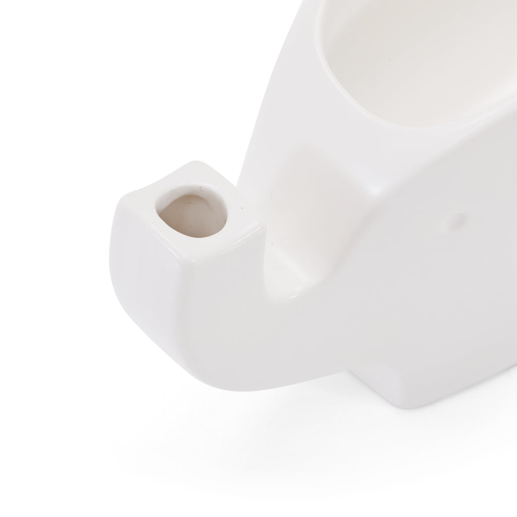 White Ceramic Elephant Pen and Notepad Holder (A+D)