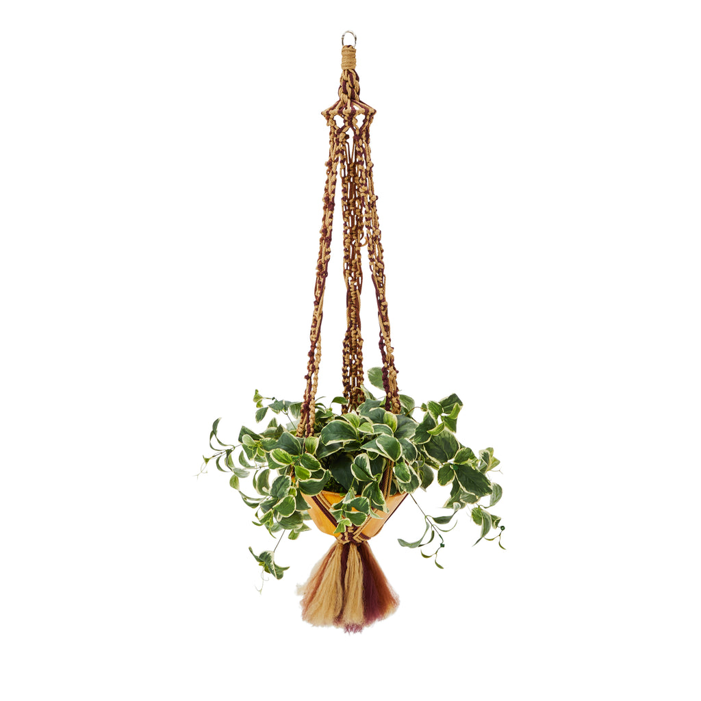 Brown Hanging Planter Macrame (A+D)