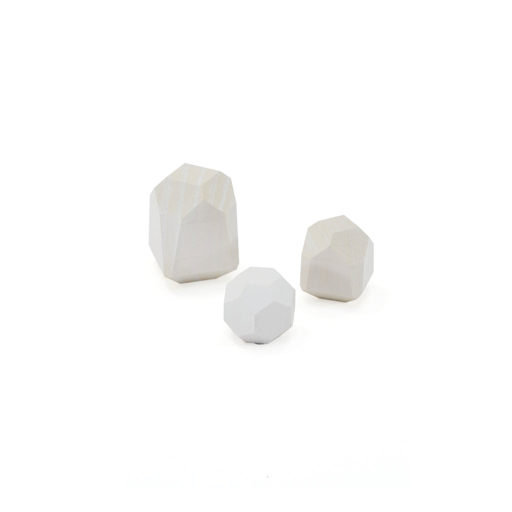 White Wood Geometric Mini Sculpture - Medium (A+D)
