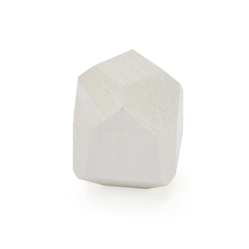 White Wood Geometric Mini Sculpture - Medium (A+D)