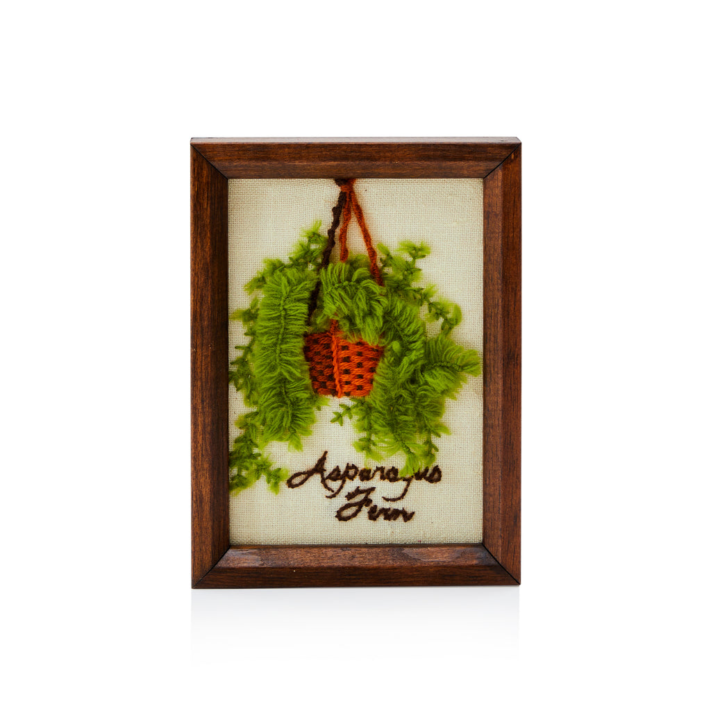 0.116 (A+D) Green Asparagus Fern Embroidery Art