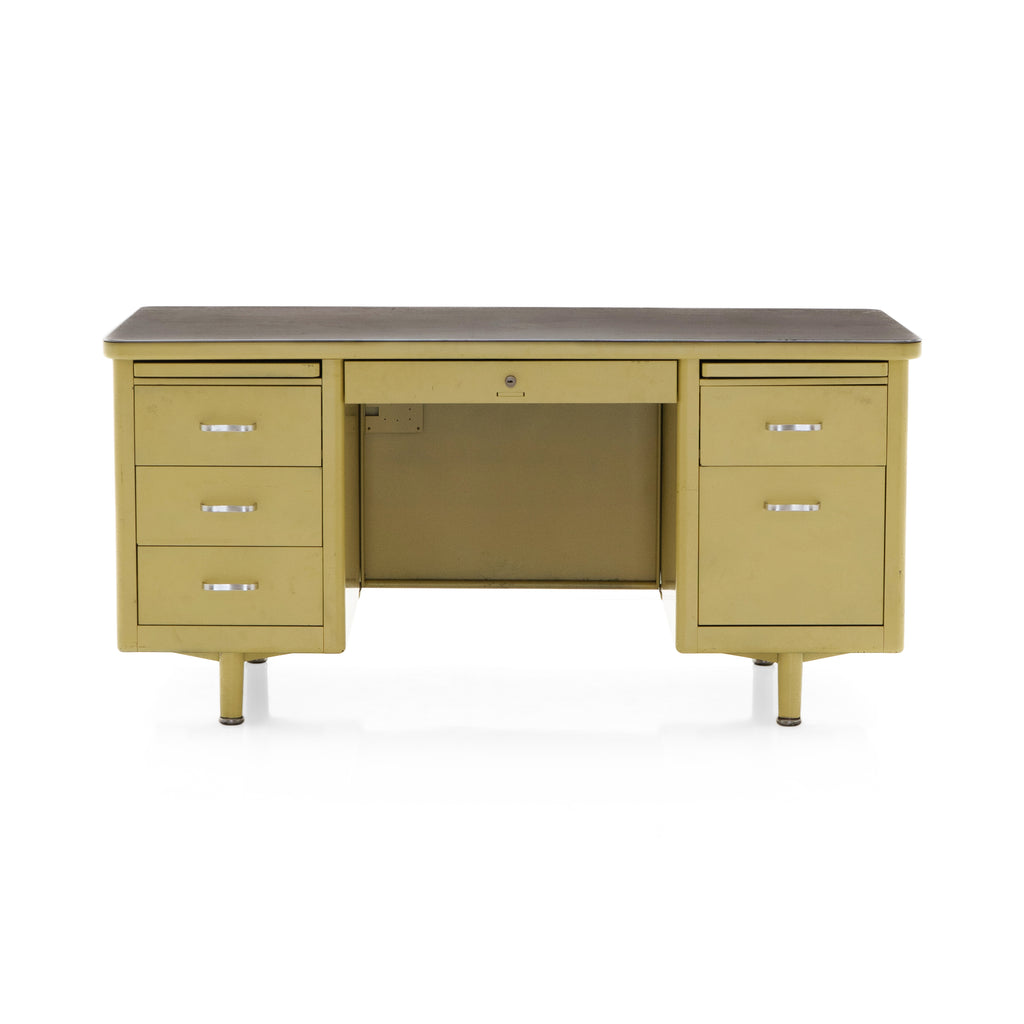 Pastel Yellow Metal Tank Desk