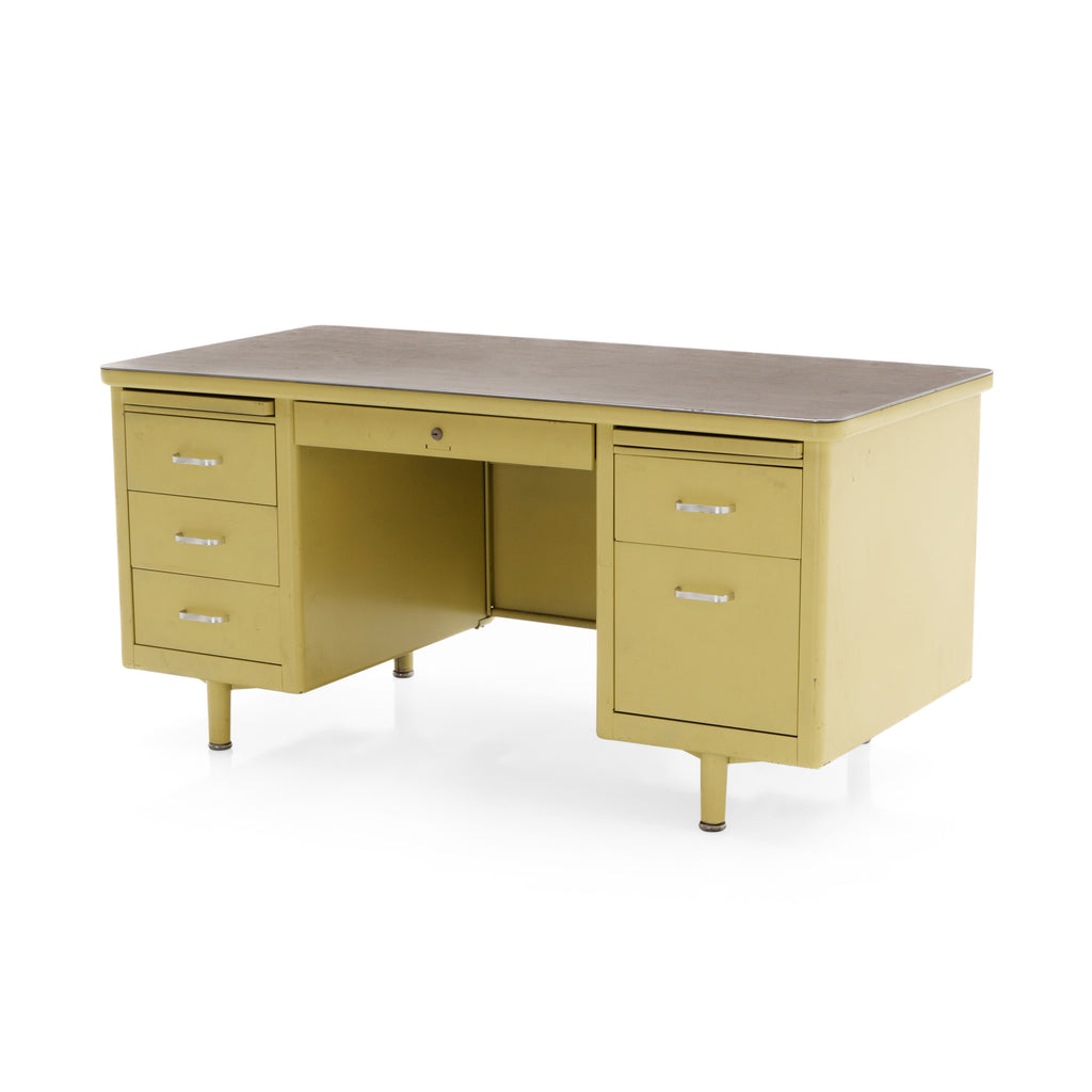 Pastel Yellow Metal Tank Desk