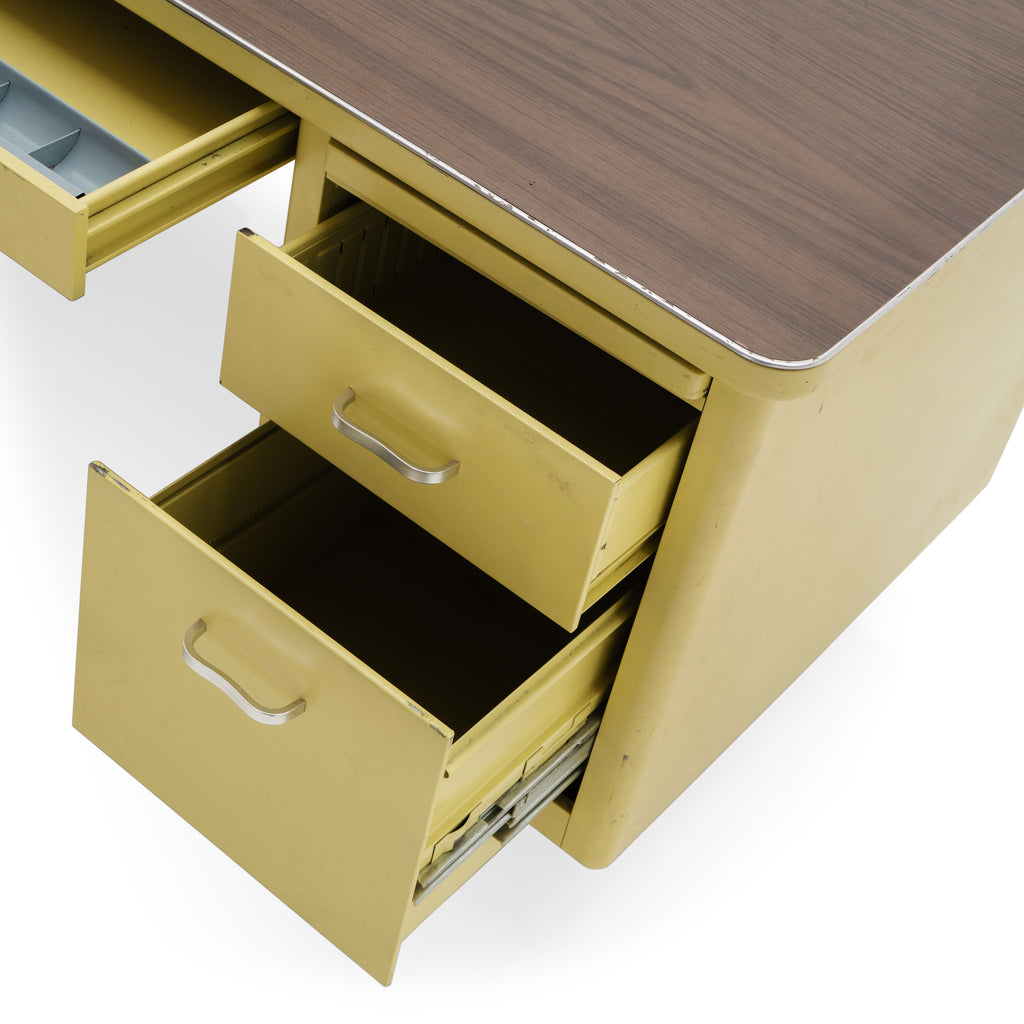 Pastel Yellow Metal Tank Desk