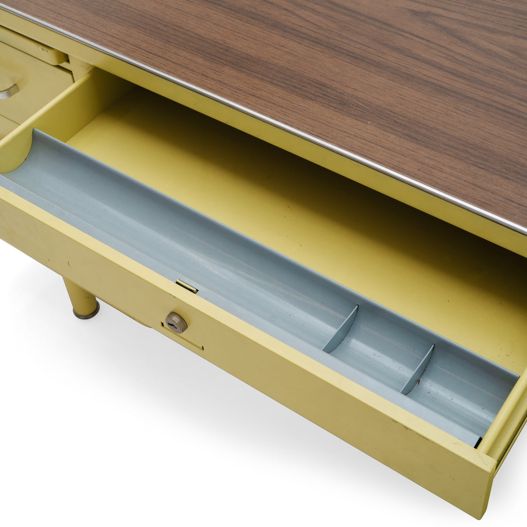 Pastel Yellow Metal Tank Desk