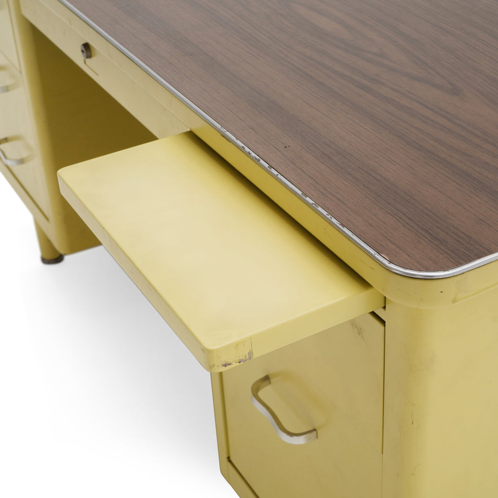 Pastel Yellow Metal Tank Desk