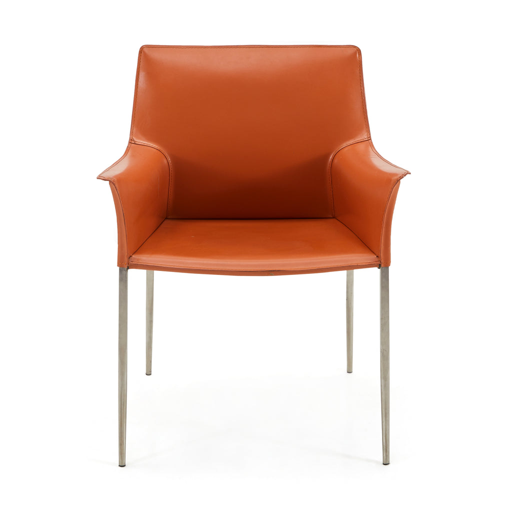 Brown Bellini Style Leather Side Chair