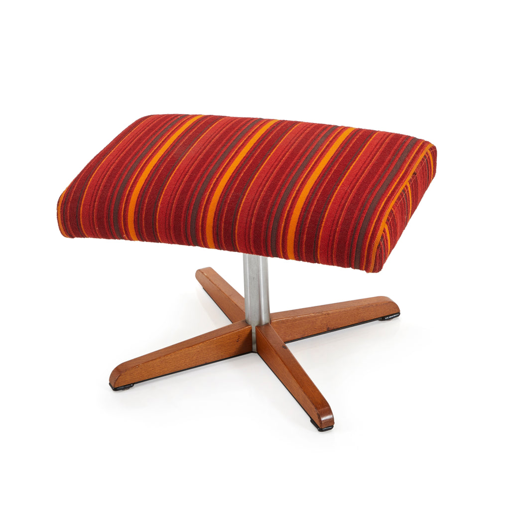 Red Striped Ottoman