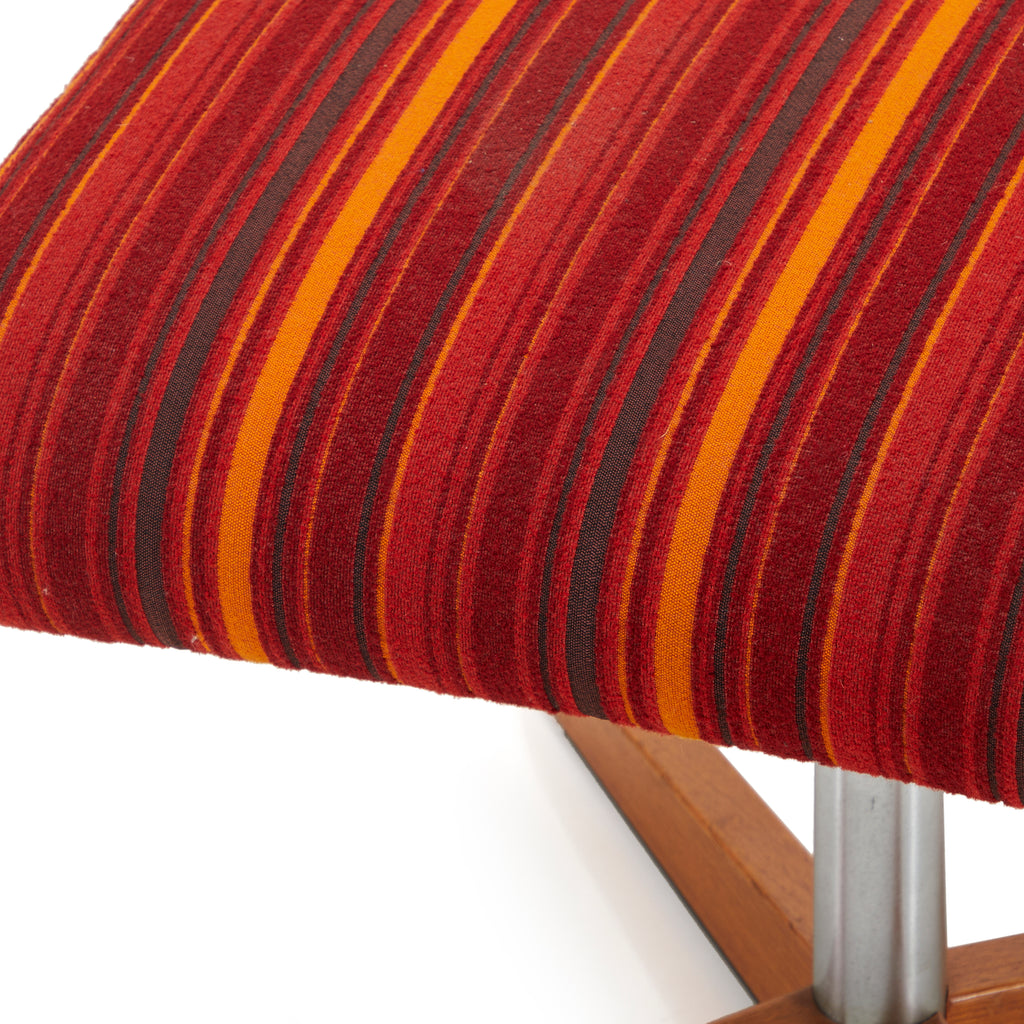 Red Striped Ottoman