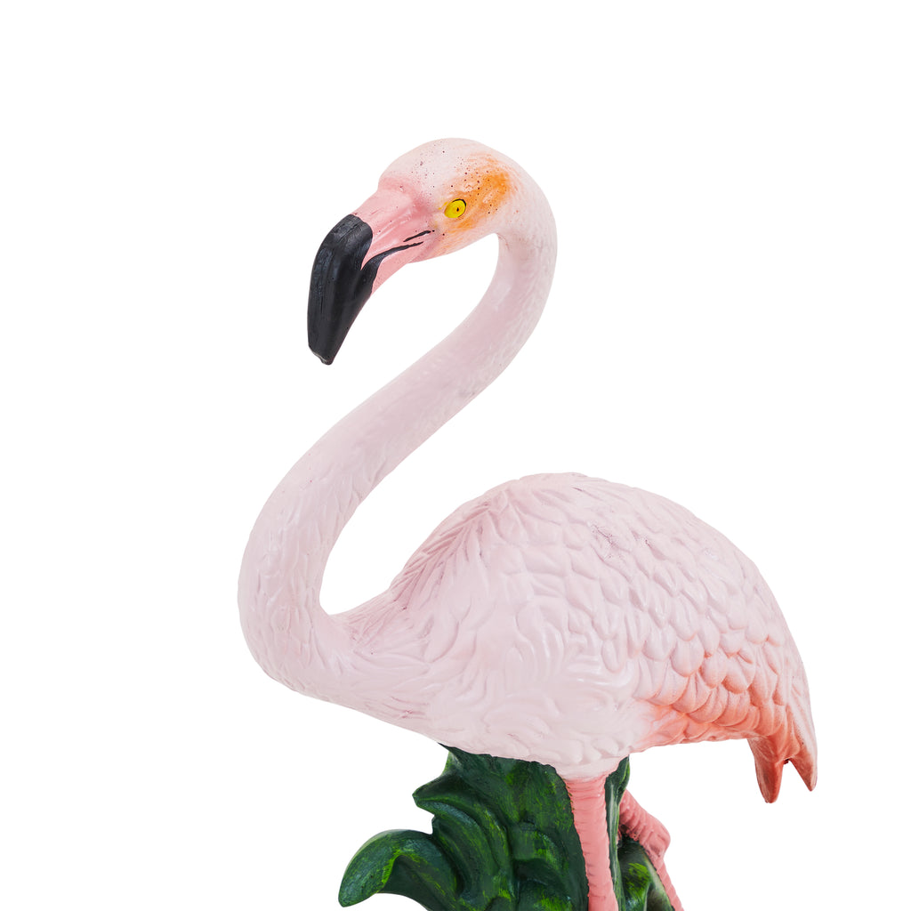 Pink & Green Plastic Flamingo Lawn Ornament Tall
