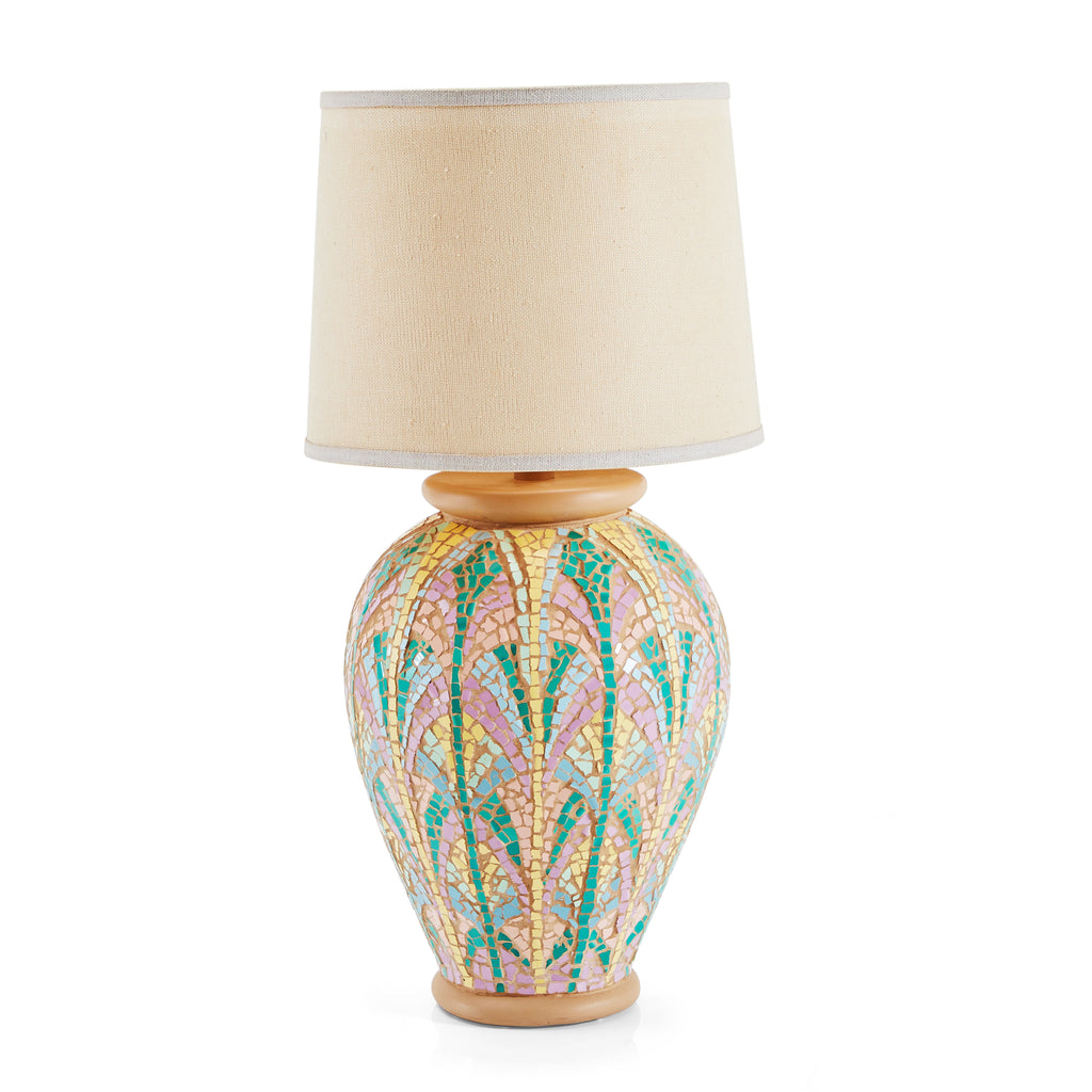 Yellow & Green Mosaic Ceramic Table Lamp