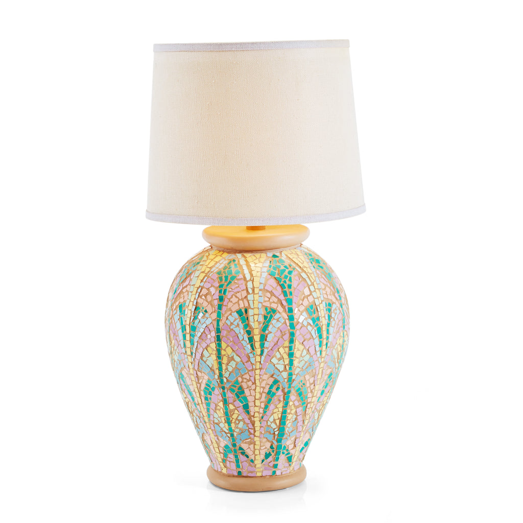 Yellow & Green Mosaic Ceramic Table Lamp