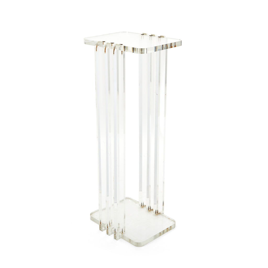 Lucite & Silver Art Deco Pedestal