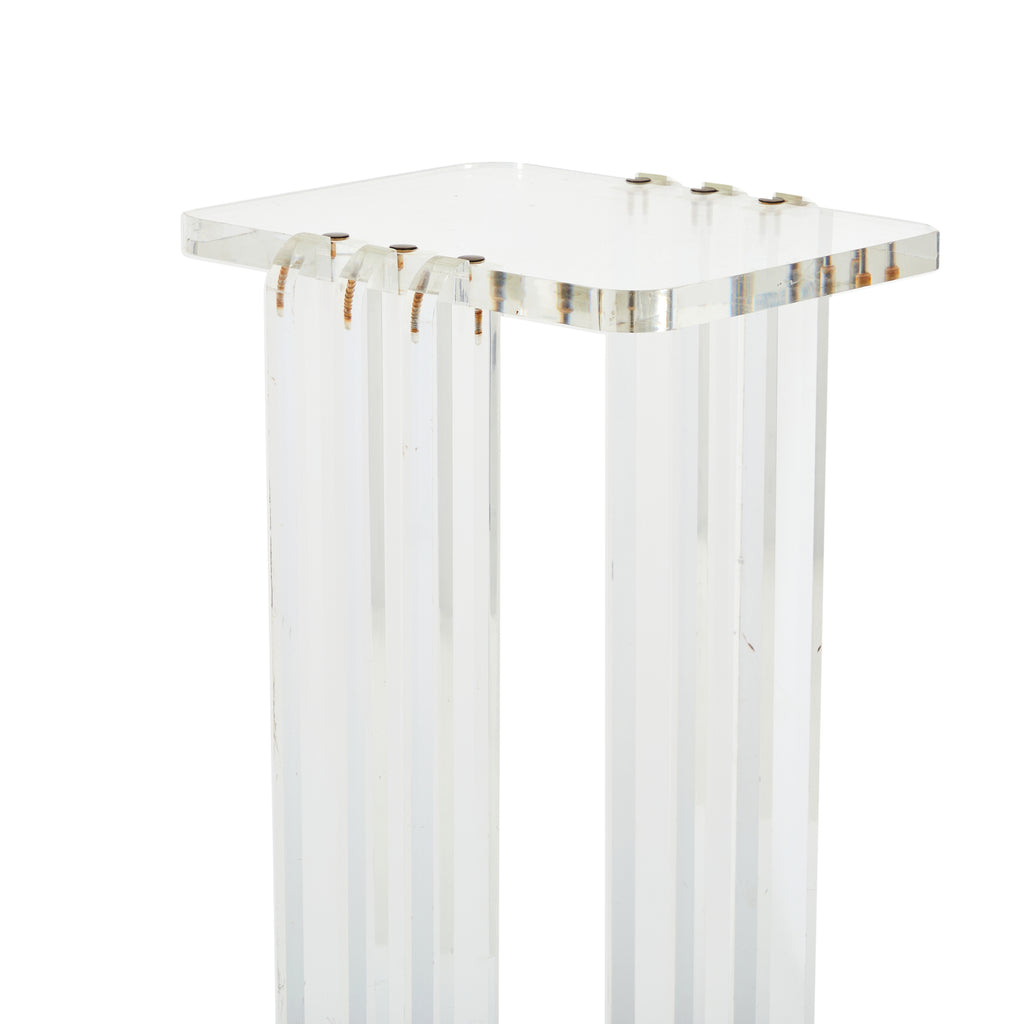 Lucite & Silver Art Deco Pedestal