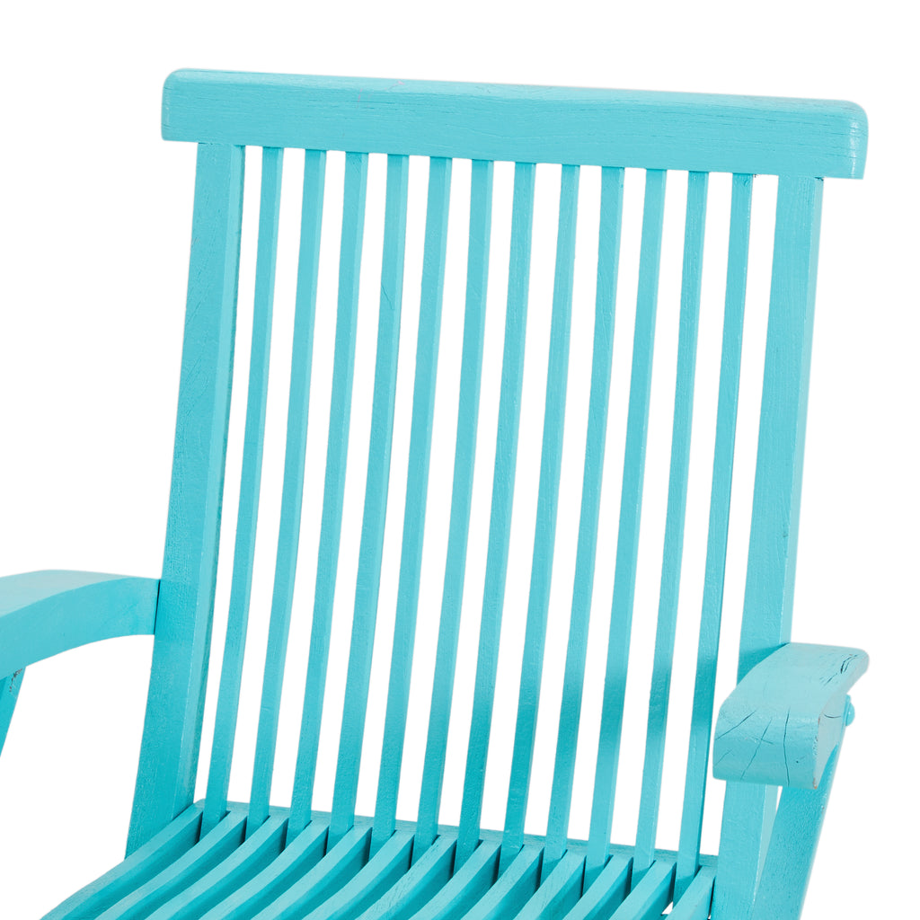 Blue Wood Folding Chair