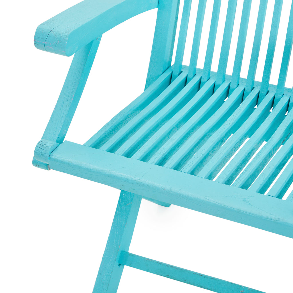 Blue Wood Folding Chair