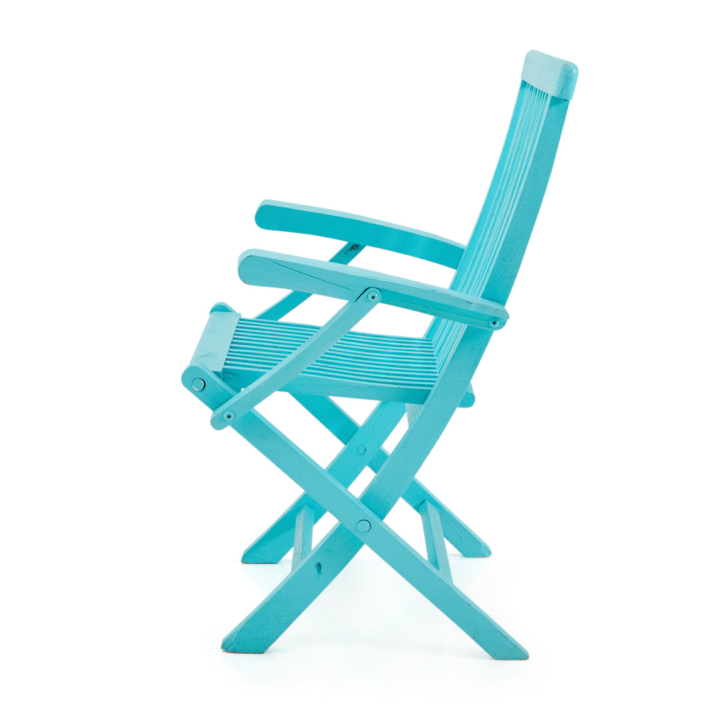 Blue Wood Folding Chair