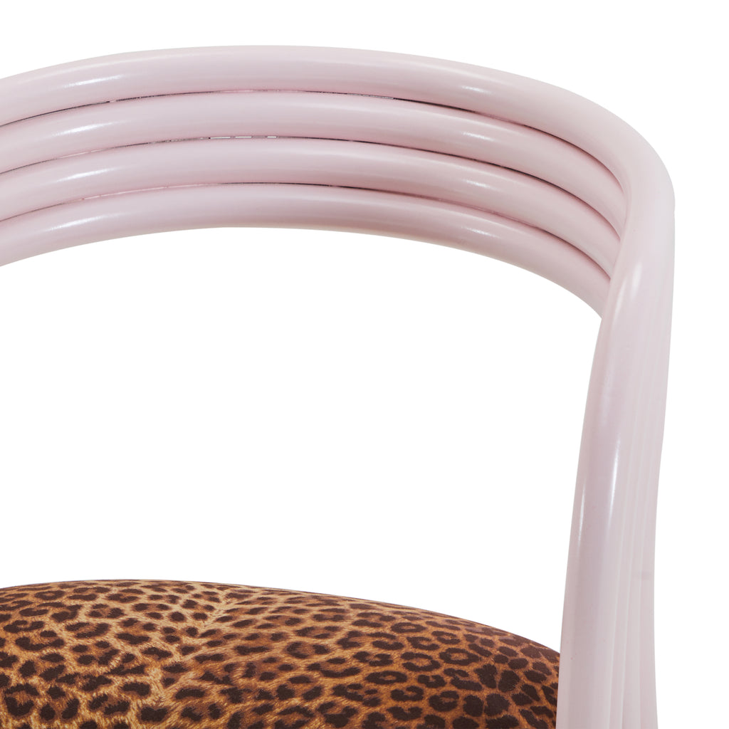 Pink Rattan & Jaguar Dining Chair
