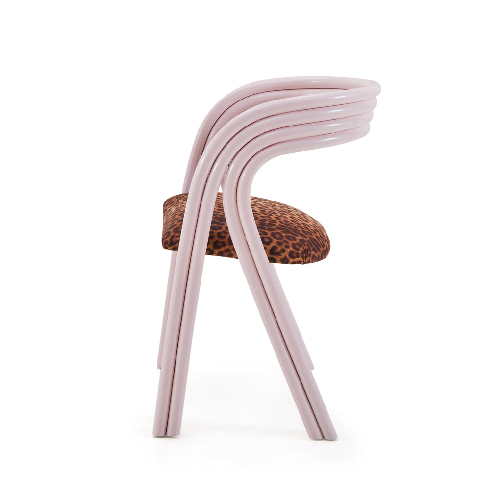 Pink Rattan & Jaguar Dining Chair