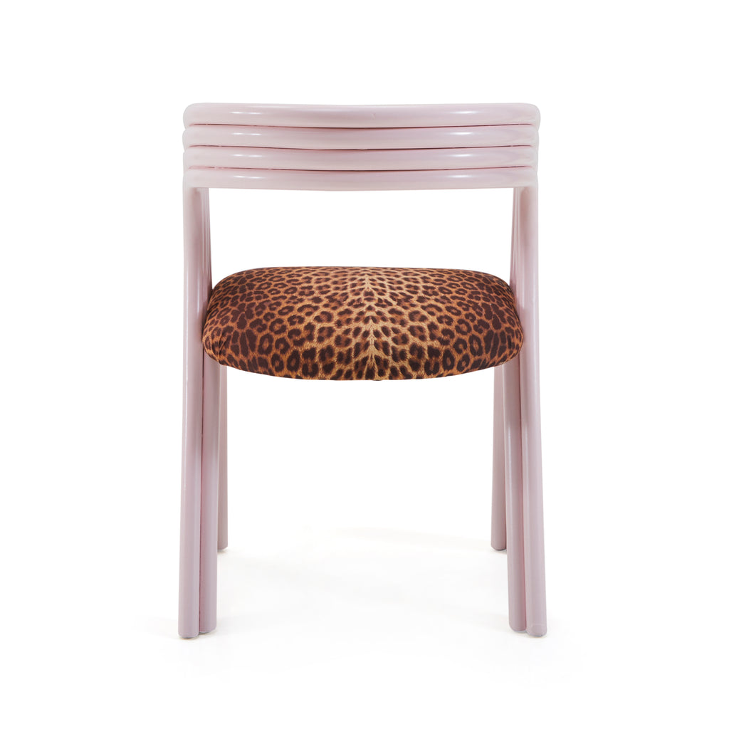 Pink Rattan & Jaguar Dining Chair