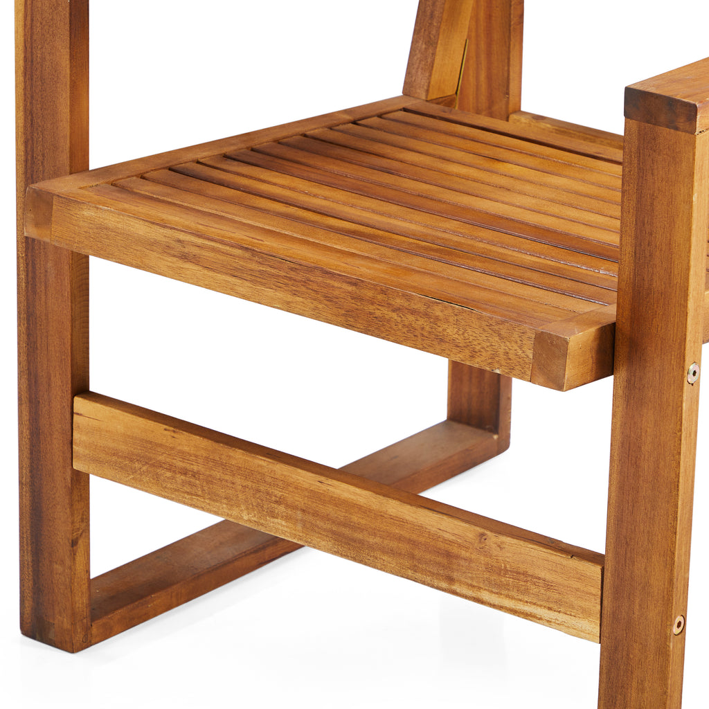 Wood Slatted Outdoor Lounge Chair
