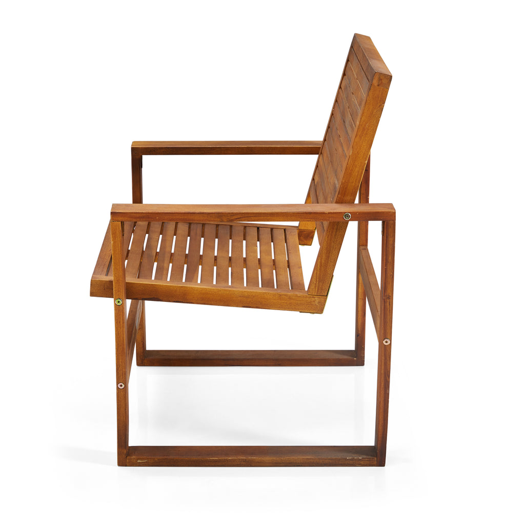 Wood Slatted Outdoor Lounge Chair