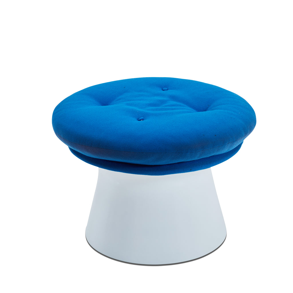 White & Blue Modern Mushroom Ottoman