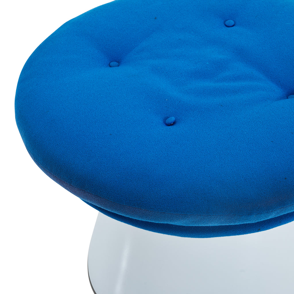 White & Blue Modern Mushroom Ottoman