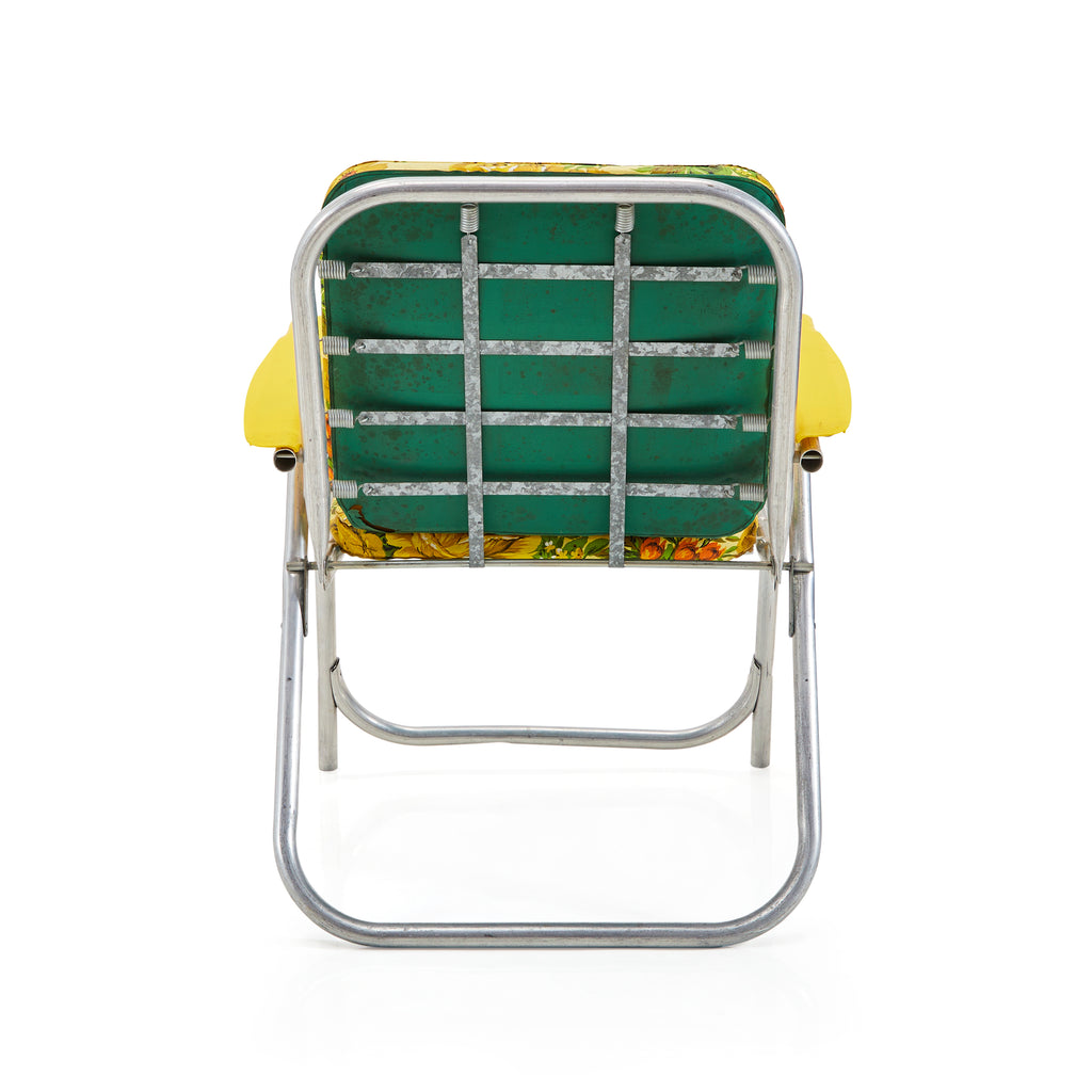 Yellow Floral Cushion Outdoor Lawn Chair
